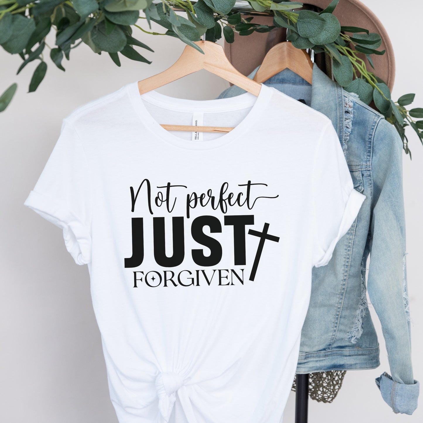 NOT PERFECT , FORGIVEN FAITH INSPIRATIONAL T-SHIRT